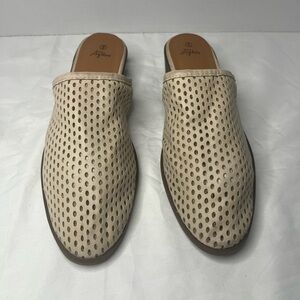 Stylish Cream Perforated Slip-On Loafers